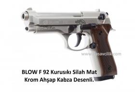 BLOW F 92 Kurusıkı Silah Mat Krom Ahşap Kabza Desenli.