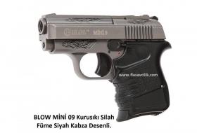 BLOW MİNİ 09 Kurusıkı Silah Füme Siyah Kabza Desenli.