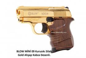BLOW MİNİ 09 Kurusıkı Silah Gold Ahşap Kabza Desenli.