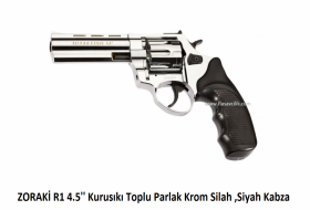 ZORAKİ R1 4.5'' Kurusıkı Toplu Parlak Krom Silah ,Siyah Kabza.