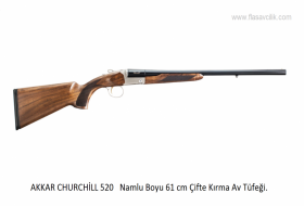 AKKAR CHURCHİLL 520   Namlu Boyu 61 cm Çifte Kırma Av Tüfeği.