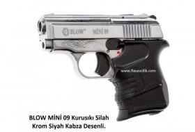 BLOW MİNİ 09 Kurusıkı Silah Krom Siyah Kabza Desenli.