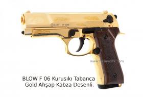 BLOW F 06 Kurusıkı Tabanca Gold Ahşap Kabza Desenli.