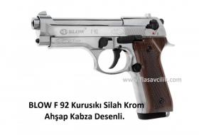BLOW F 92 Kurusıkı Silah Krom Ahşap Kabza Desenli.
