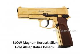 BLOW Magnum Kurusıkı Silah Gold Ahşap Kabza Desenli.