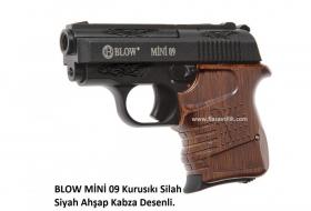 BLOW MİNİ 09 Kurusıkı Silah Siyah Ahşap Kabza Desenli.