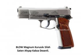 BLOW Magnum Kurusıkı Silah Saten Ahşap Kabza Desenli.