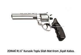 ZORAKİ R1 6'' Kurusıkı Toplu Silah Mat Krom ,Siyah Kabza.