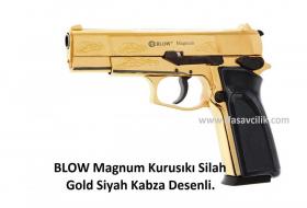 BLOW Magnum Kurusıkı Silah Gold Siyah Kabza Desenli.