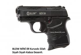 BLOW MİNİ 09 Kurusıkı Silah Siyah Siyah Kabza Desenli.