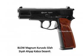 BLOW Magnum Kurusıkı Silah Siyah Ahşap Kabza Desenli.