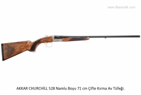 AKKAR CHURCHİLL 528 Namlu Boyu 71 cm Çifte Kırma Av Tüfeği.