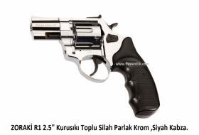 ZORAKİ R1 2.5'' Kurusıkı Toplu Silah Parlak Krom ,Siyah Kabza.