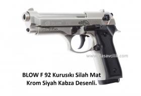 BLOW F 92 Kurusıkı Silah Mat Krom Siyah Kabza Desenli.